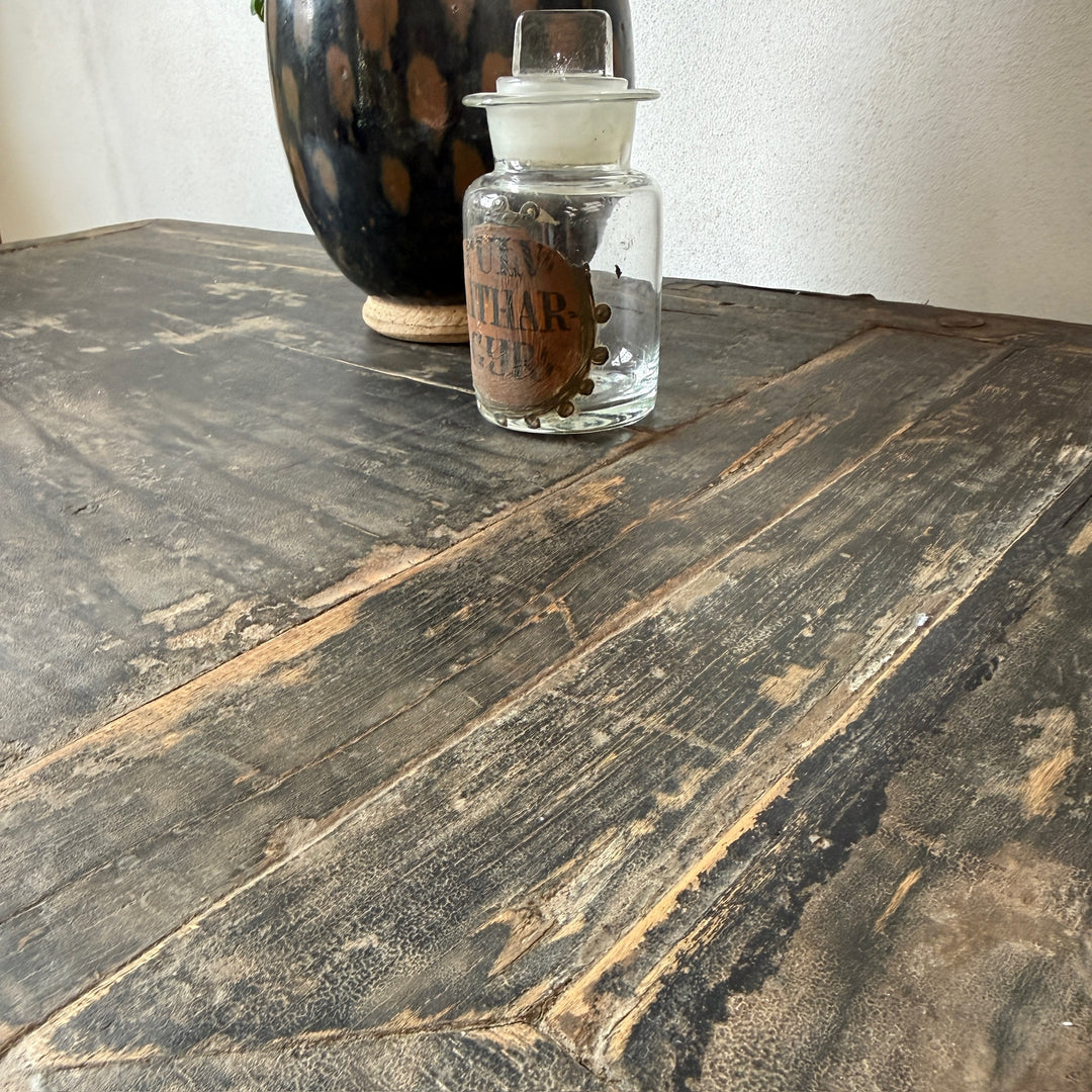 Antique black rustic shop counter with drawers | Ashley