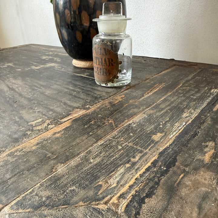 Antique black rustic shop counter with drawers | Ashley