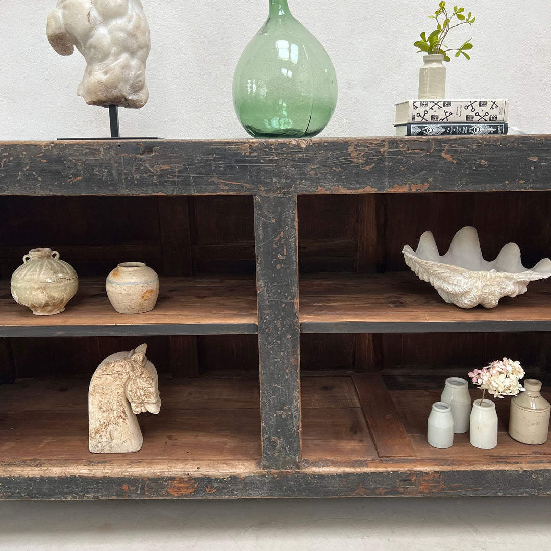 Antique elm rustic black shop counter | Jackson