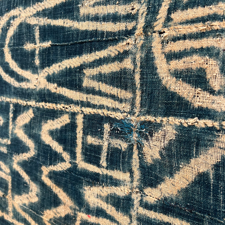 Antique Tribal Indigo Textile Artwork | 120 X 90