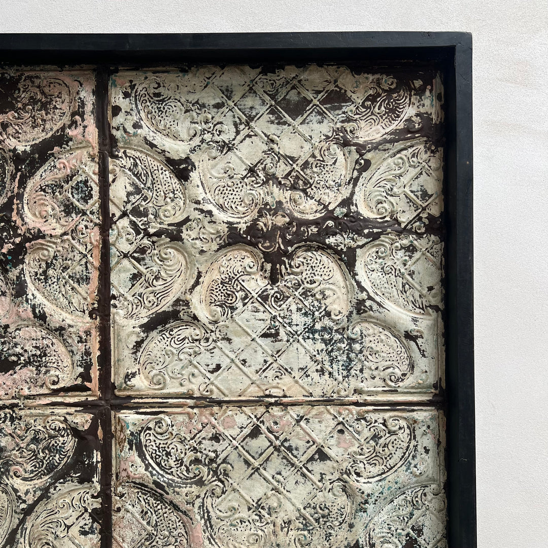 Huge Vintage Metal ceiling tile Artwork
