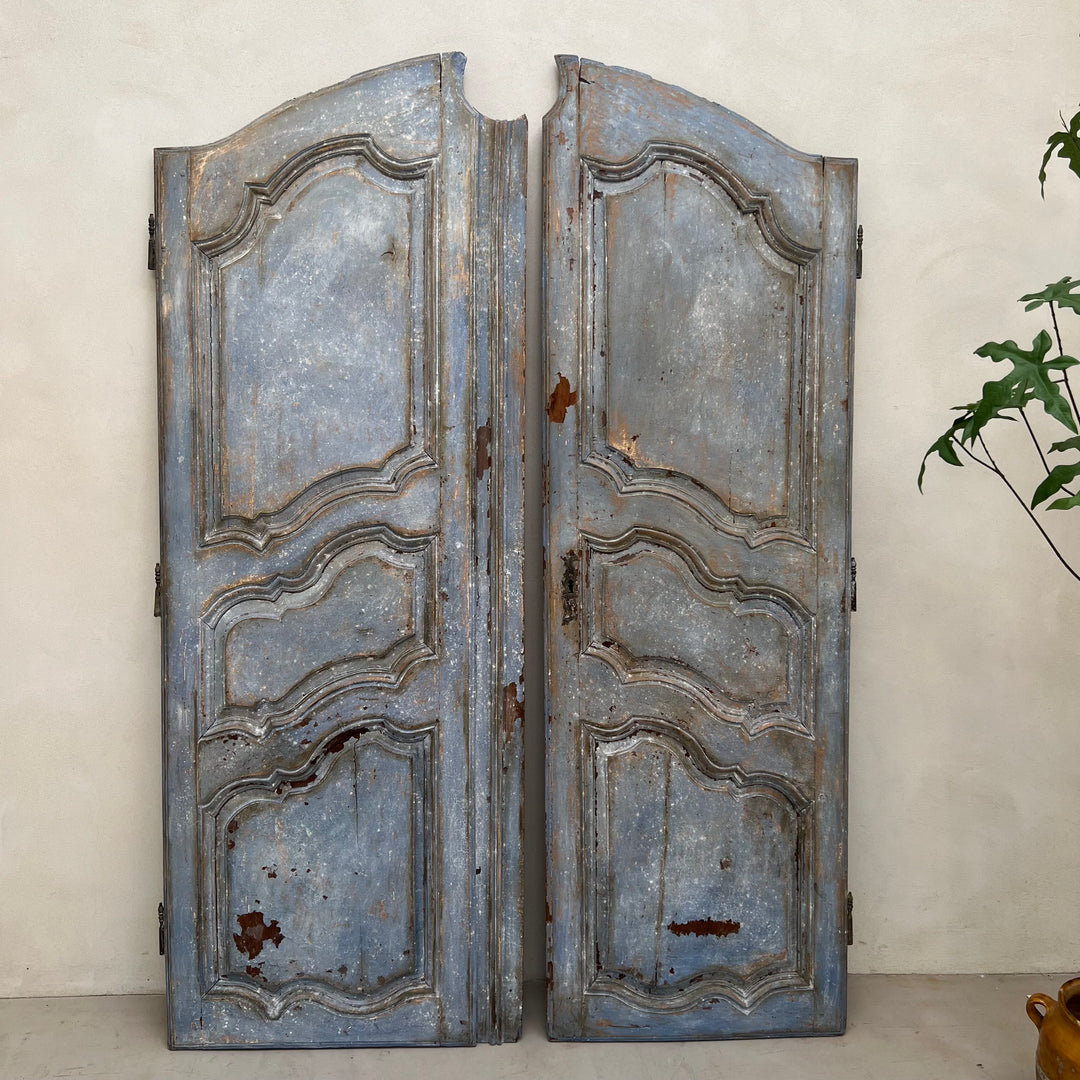 Antique french blue decorative double doors