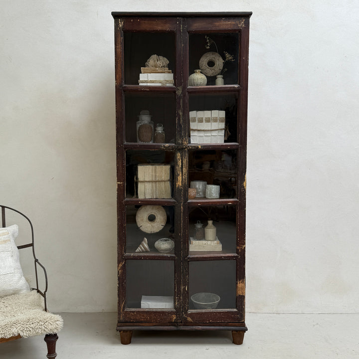 Antique Slender glazed cupboard Hendricks