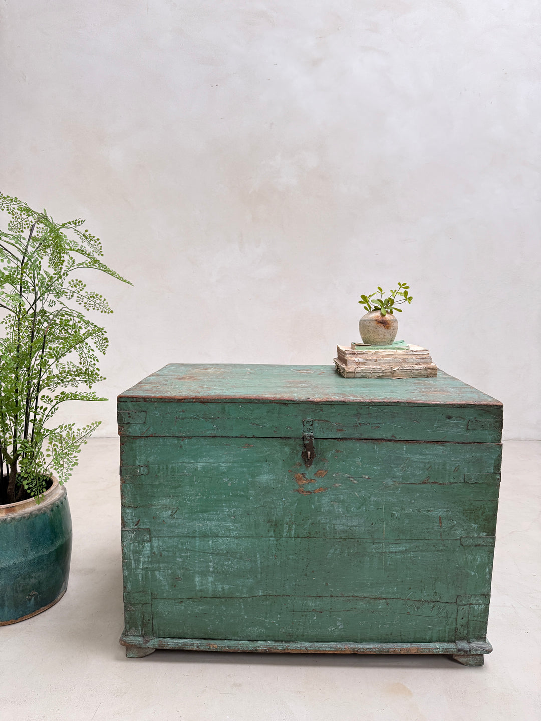 Antique Turquoise Painted Blanket Box | Compton