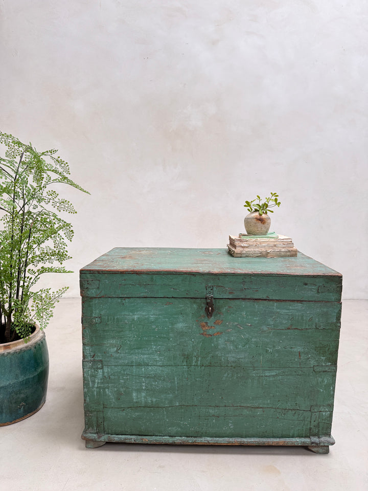 Antique Turquoise Painted Blanket Box | Compton