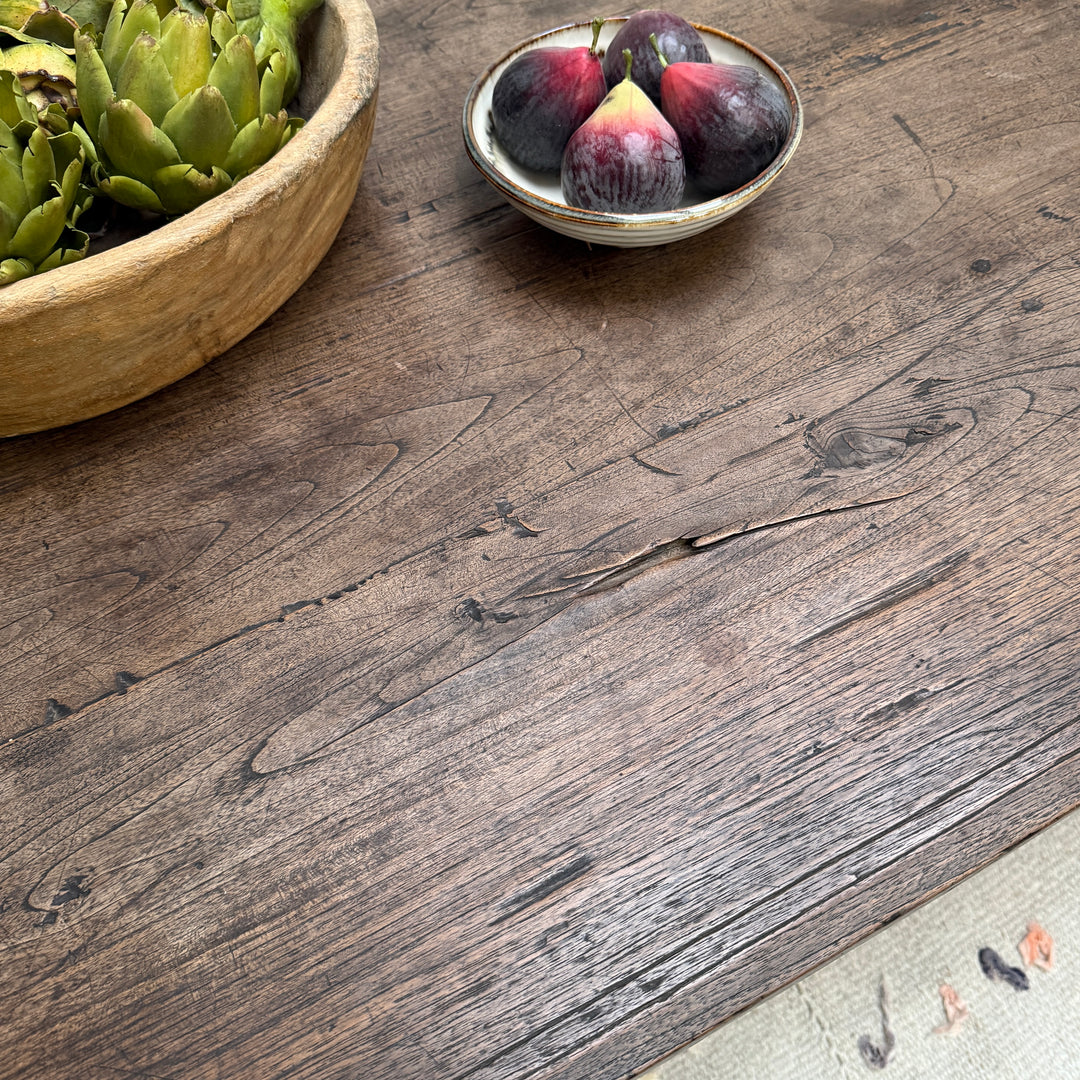 Extra large dark antique oak coffee table