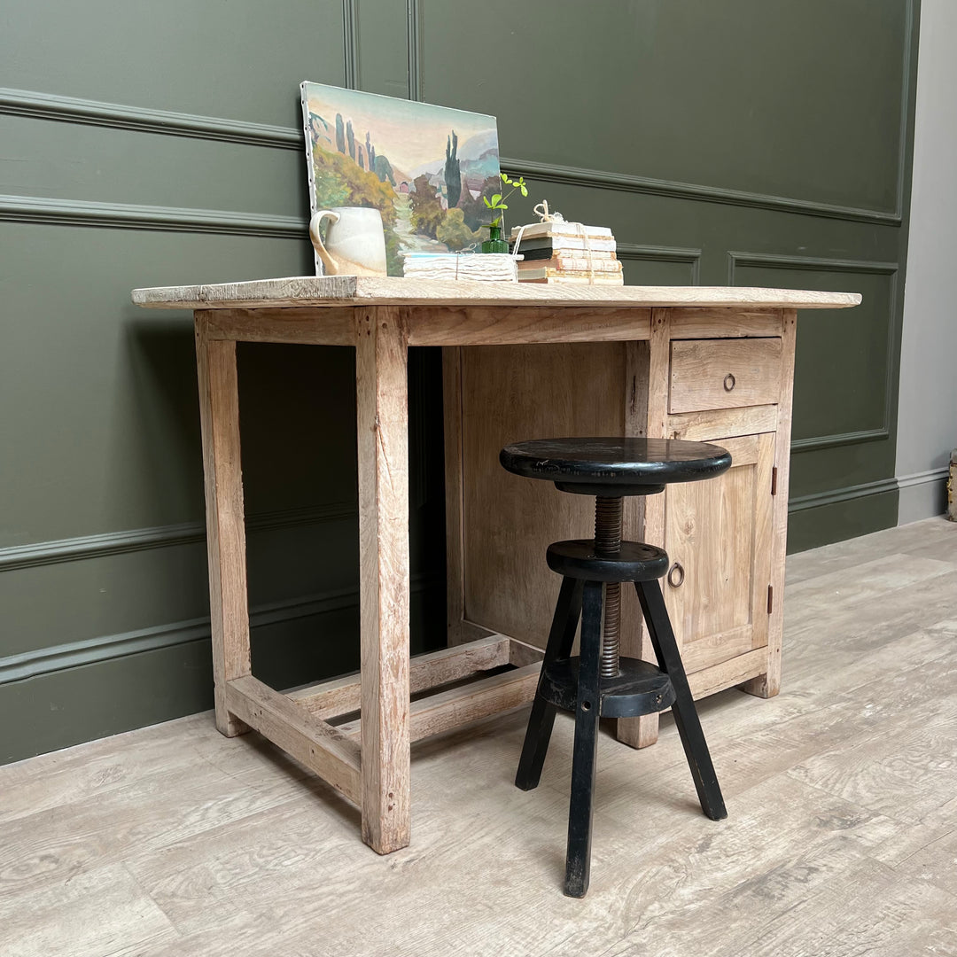 Vintage Pale Wood Desk | Elise