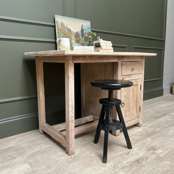 Vintage Pale Wood Desk | Elise