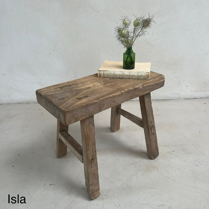 Antique rustic wood footstool (Select from photo)