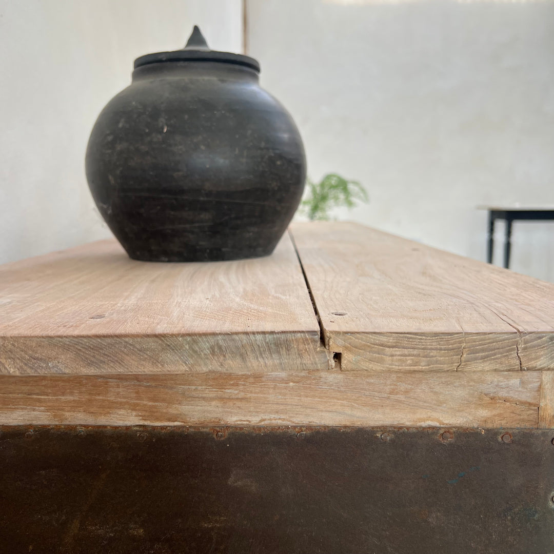 Small Rustic Vintage Sideboard with Metal Panels | Avani
