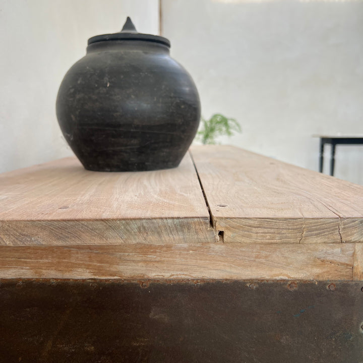 Small Rustic Vintage Sideboard with Metal Panels | Avani