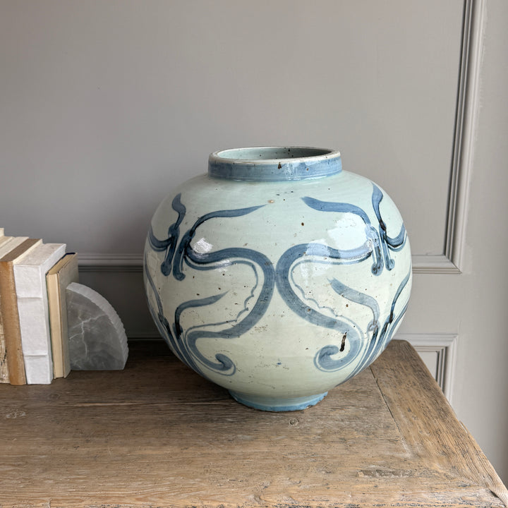 Porcelain Hand-Painted Blue & White Vase | May