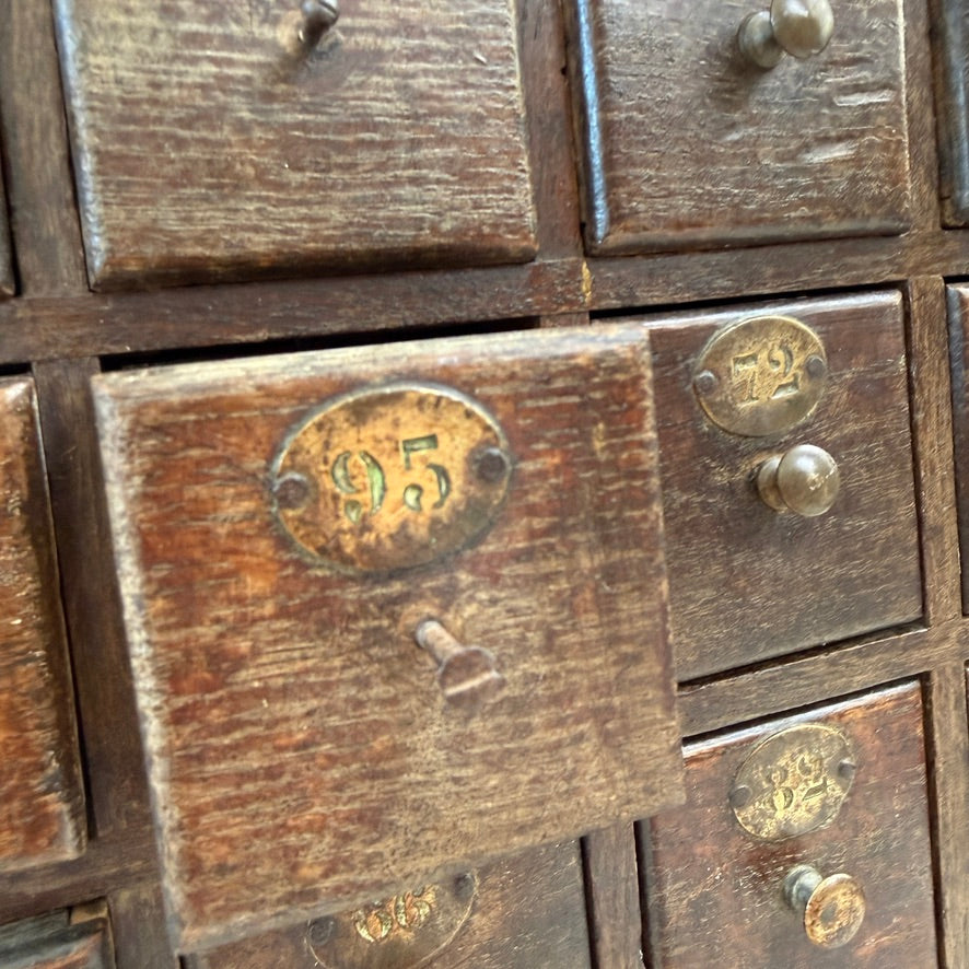 Antique Oak Multi-drawer From French Railway Office