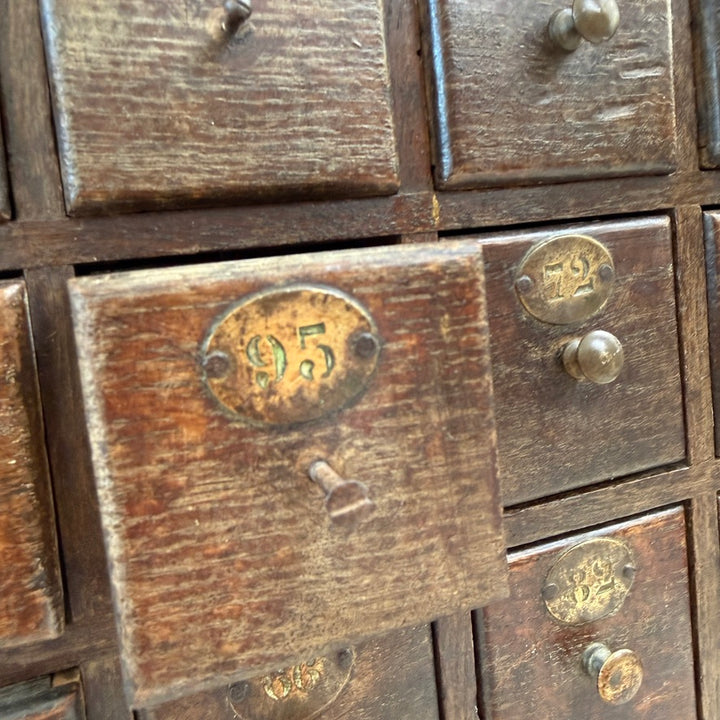 Antique Oak Multi-drawer From French Railway Office