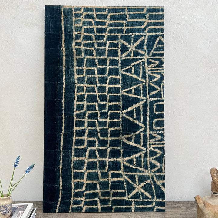 Antique Tribal Indigo Textile Artwork | 120 X 70