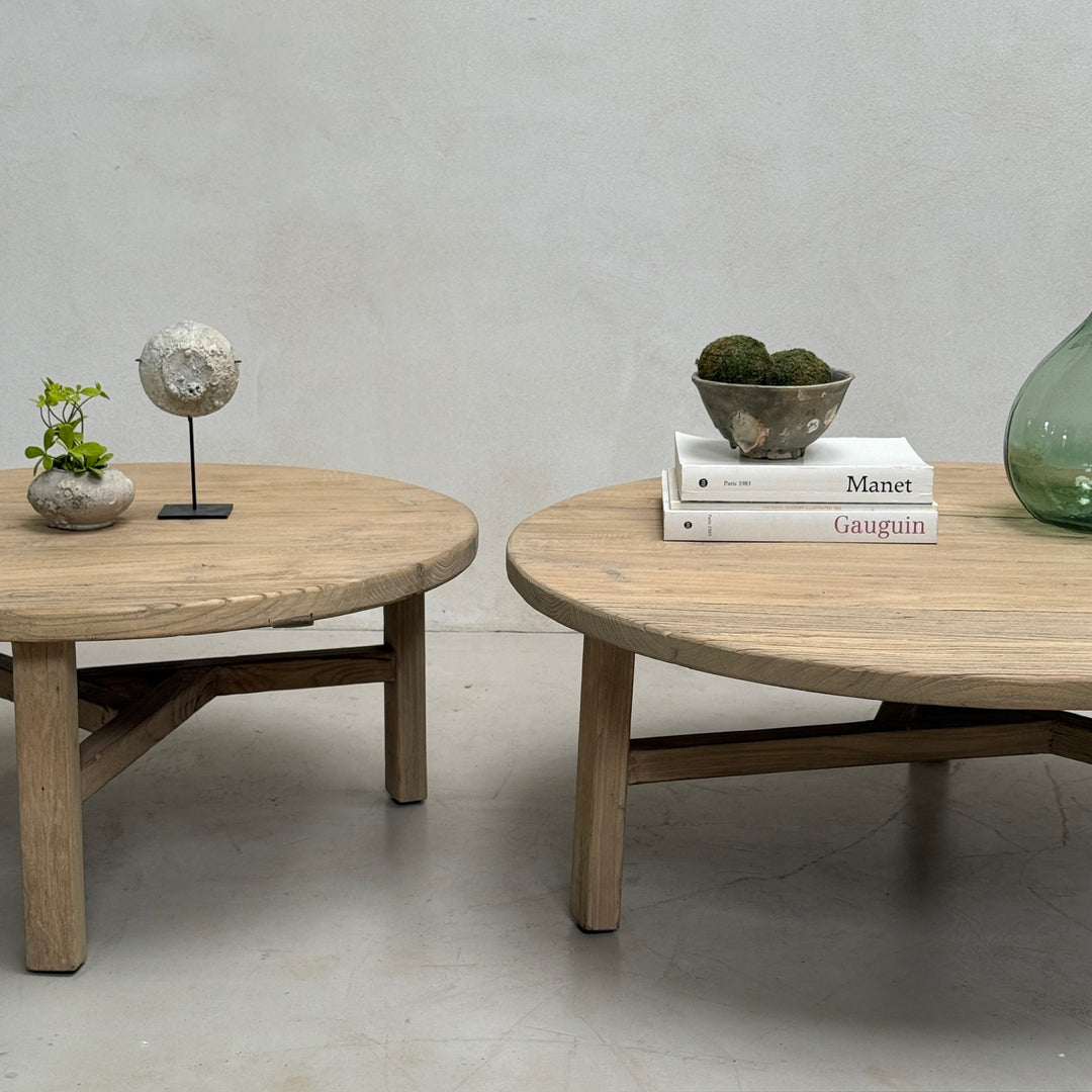 Reclaimed round rustic coffee table | Nuffield