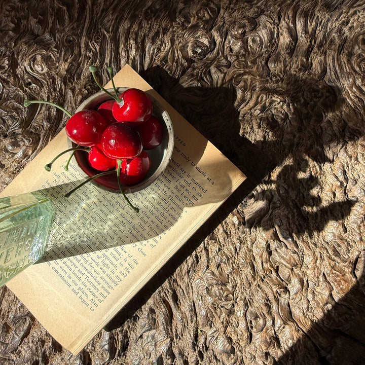 Antique burr root coffee table | Lilliana