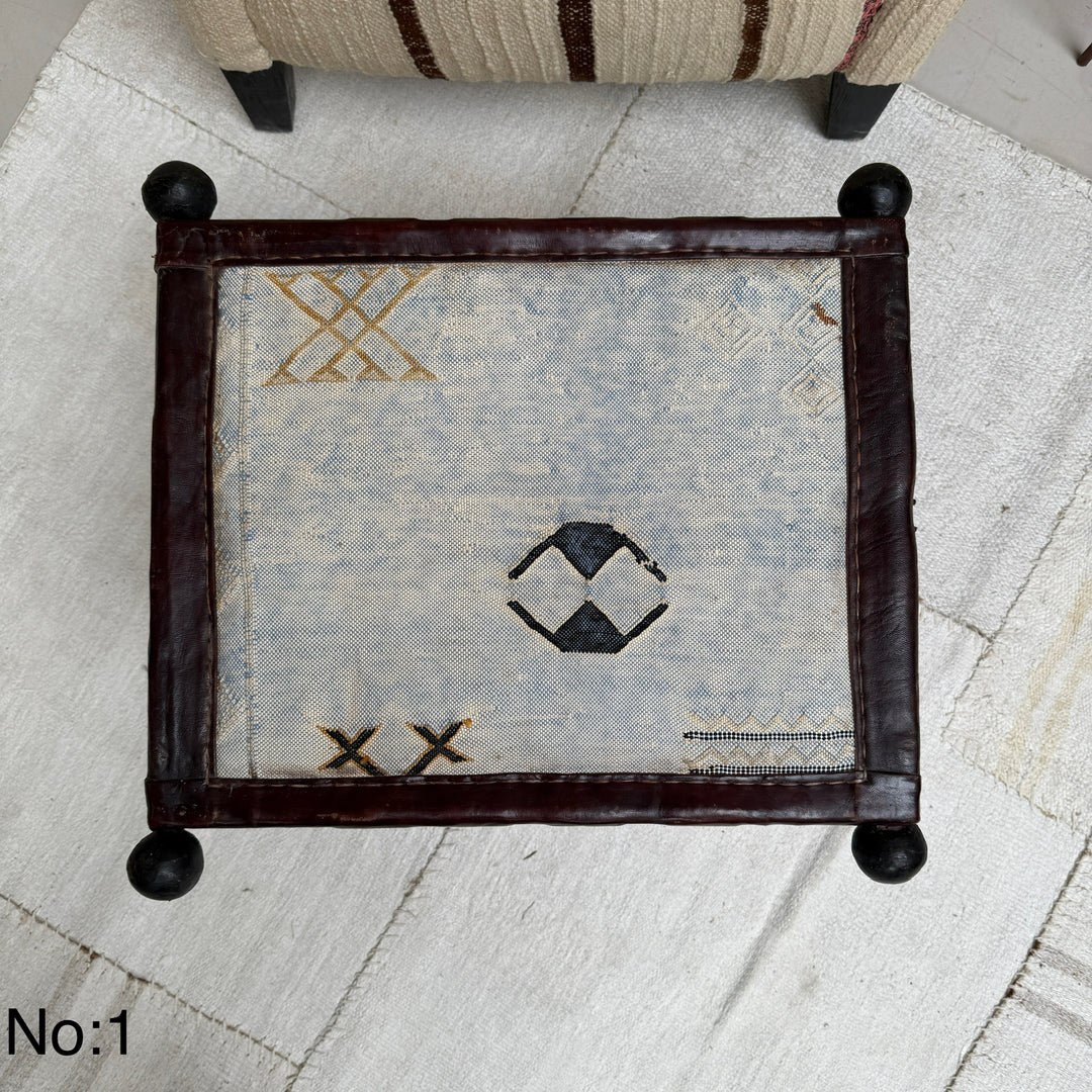 Antique Nomadic Textile Footstool