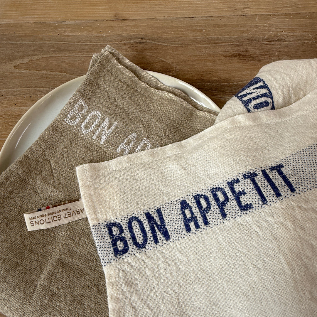 Bon Appetit Tea Towel Blue & White