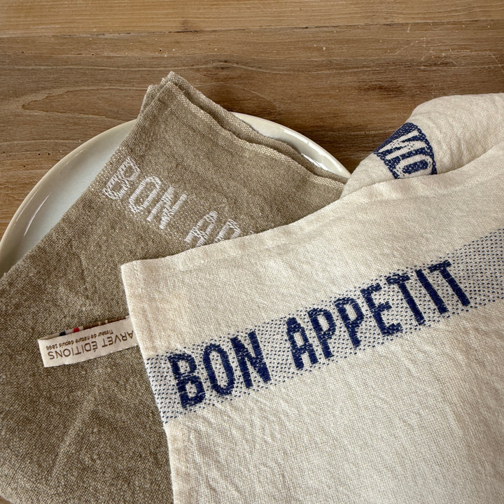 Bon Appetit Tea Towel Blue & White