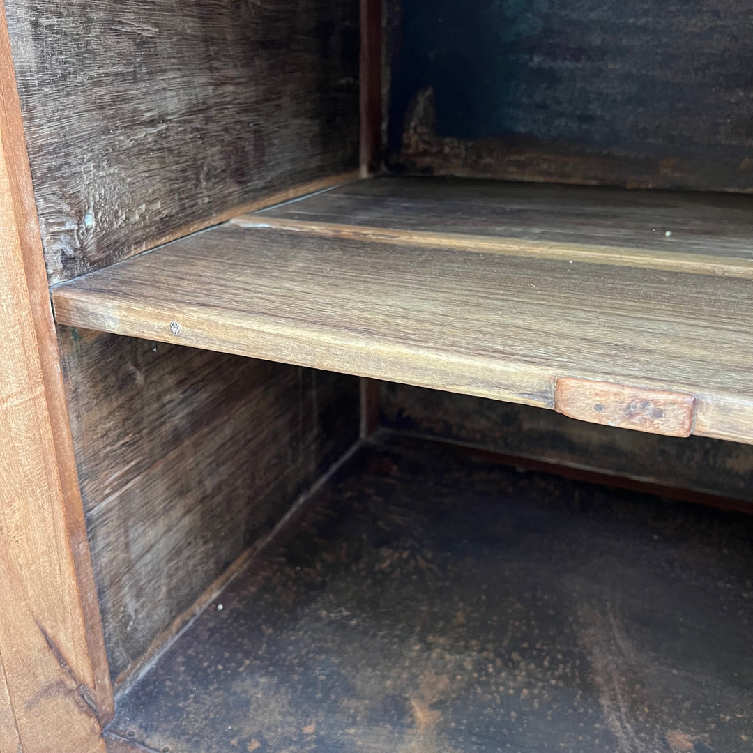 Small Rustic Vintage Sideboard with Metal Panels | Avani