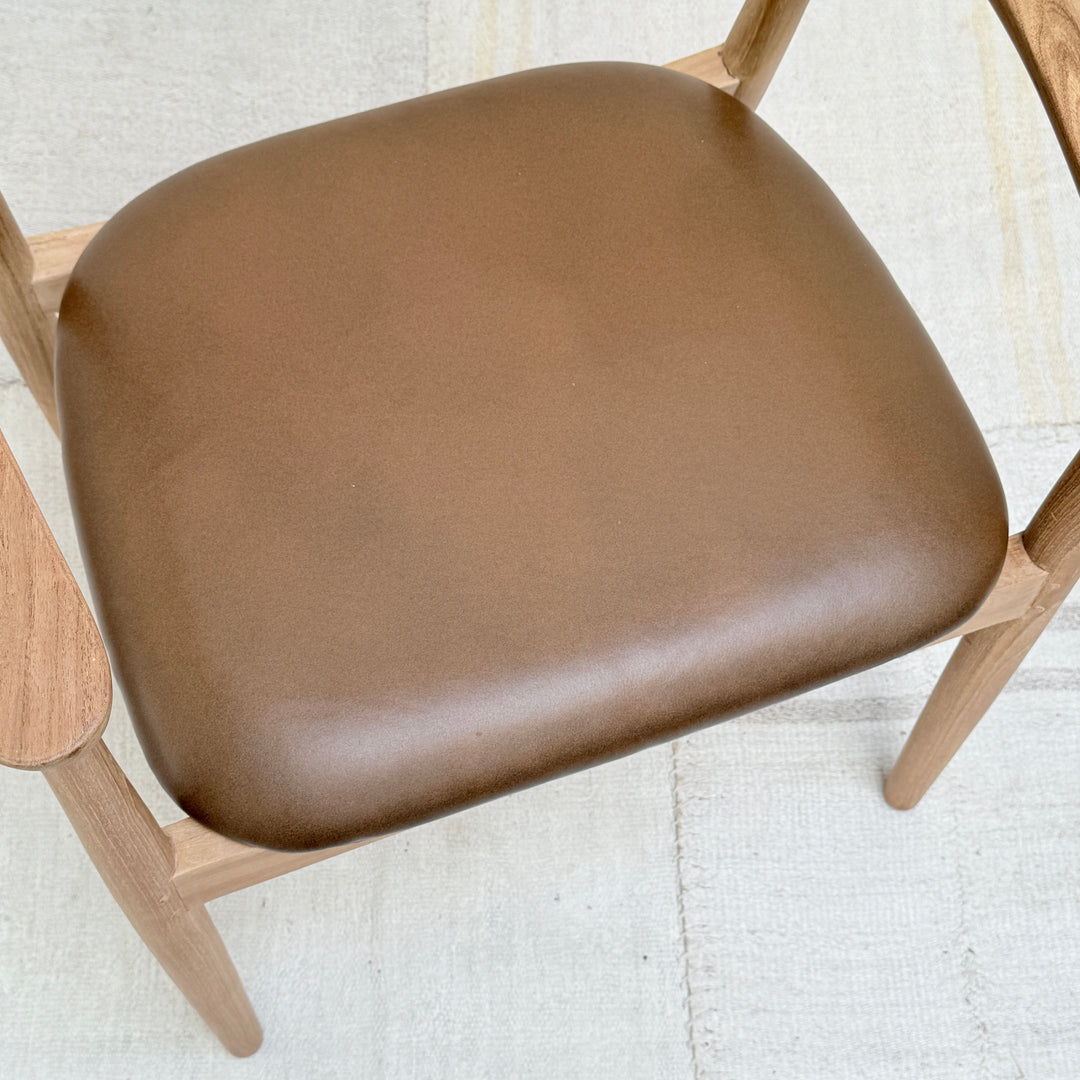 Natural Dining Chair Leather Seat | Hoxton