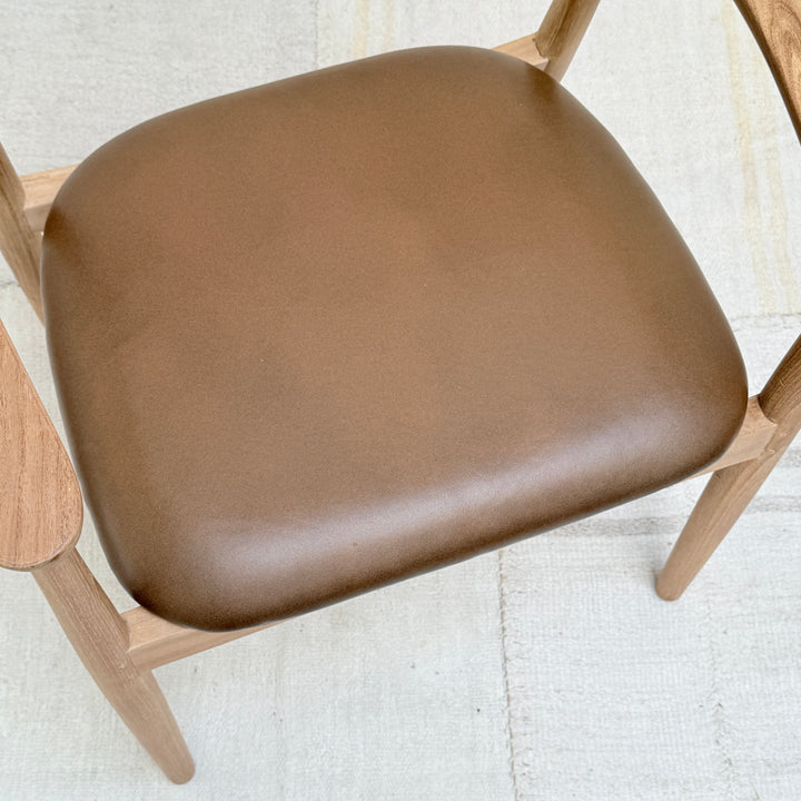 Natural Dining Chair Leather Seat | Hoxton