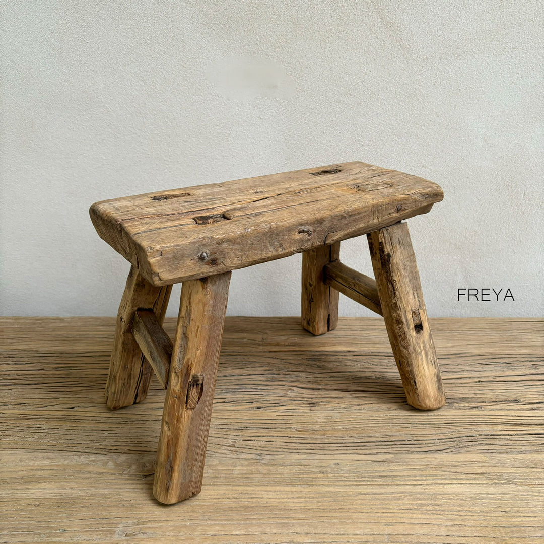 Antique rustic wood footstool (Select from photo)