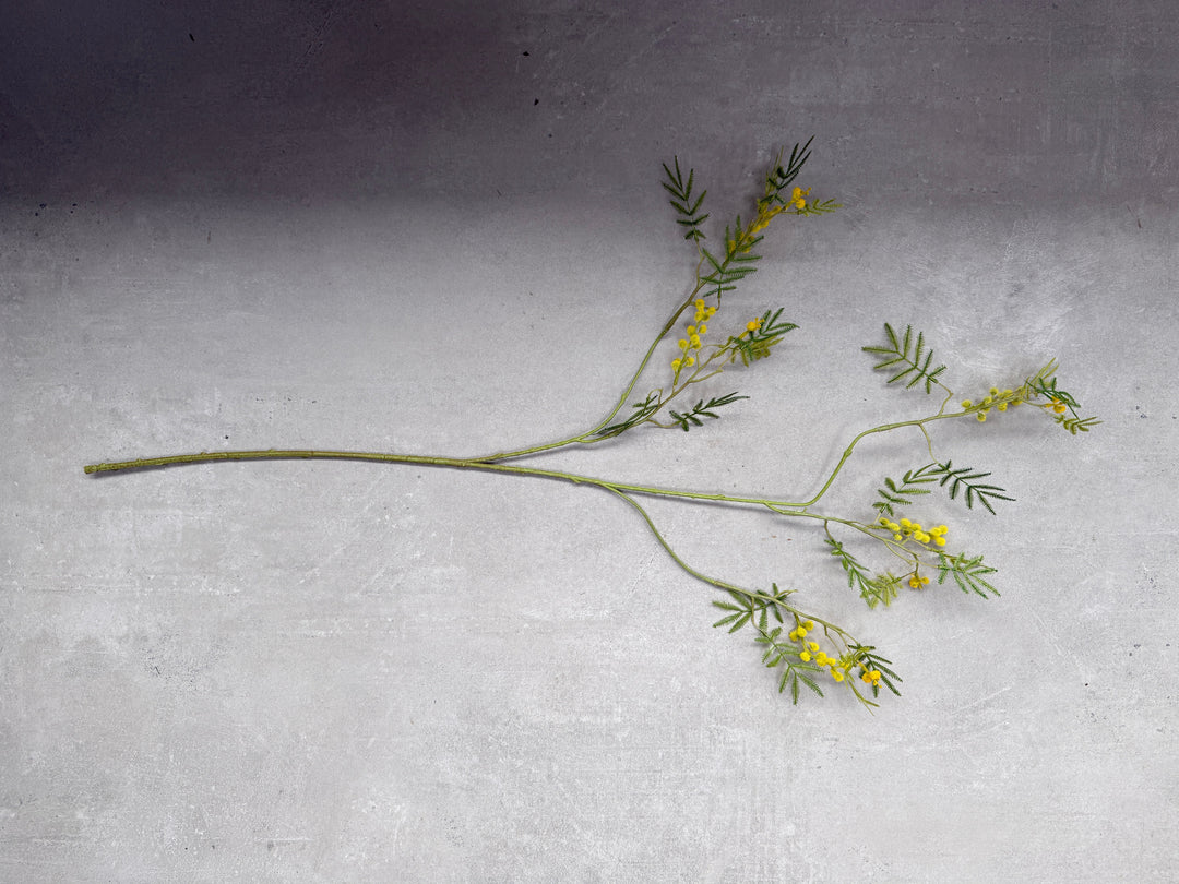 Faux Mimosa Spray Yellow 96cm