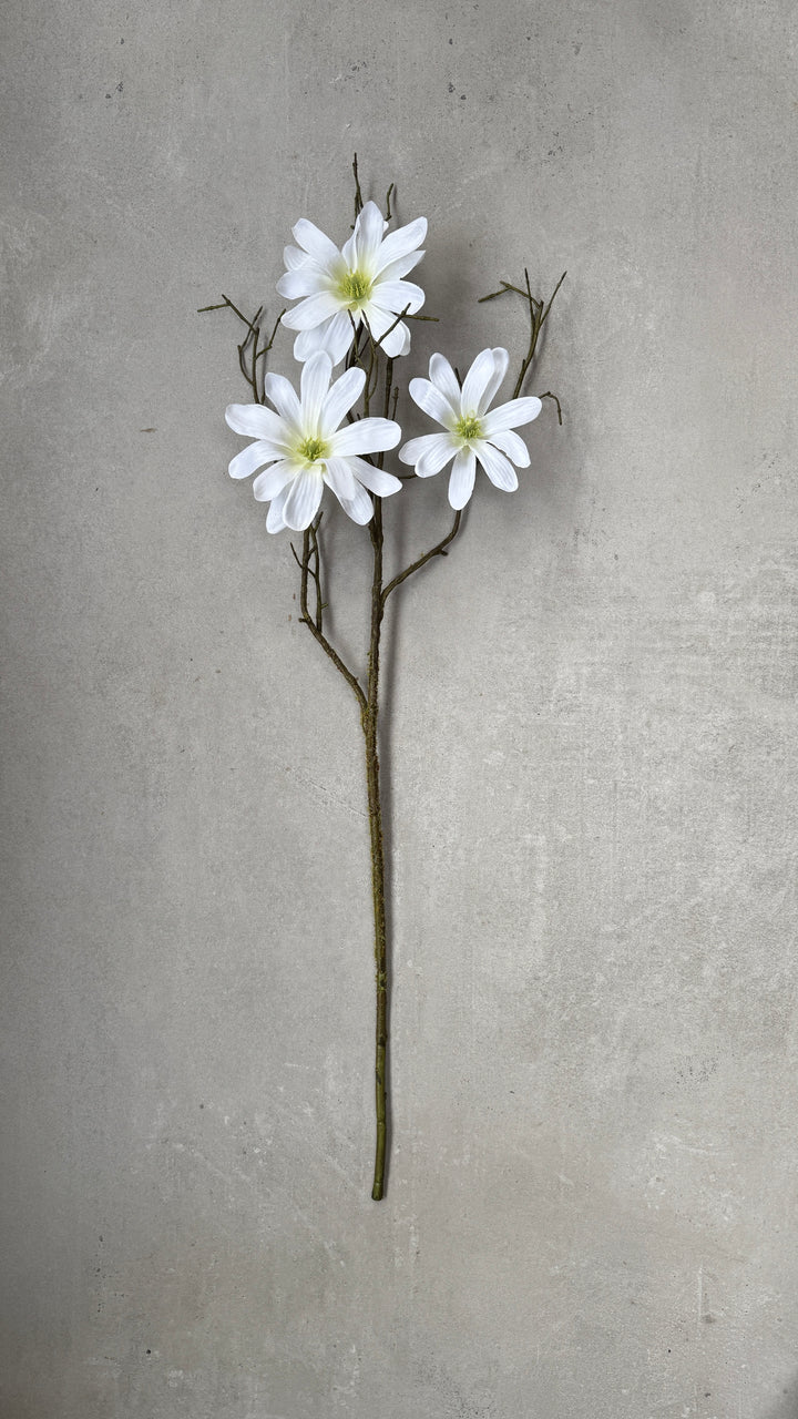 Faux white magnolia spray 71cm