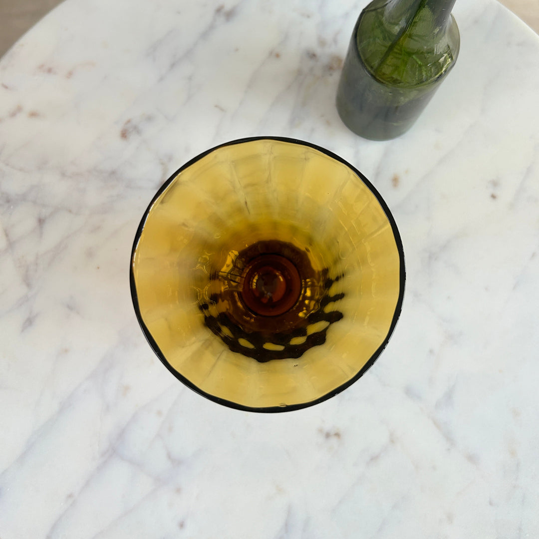 Fluted Glass Tumbler Amber