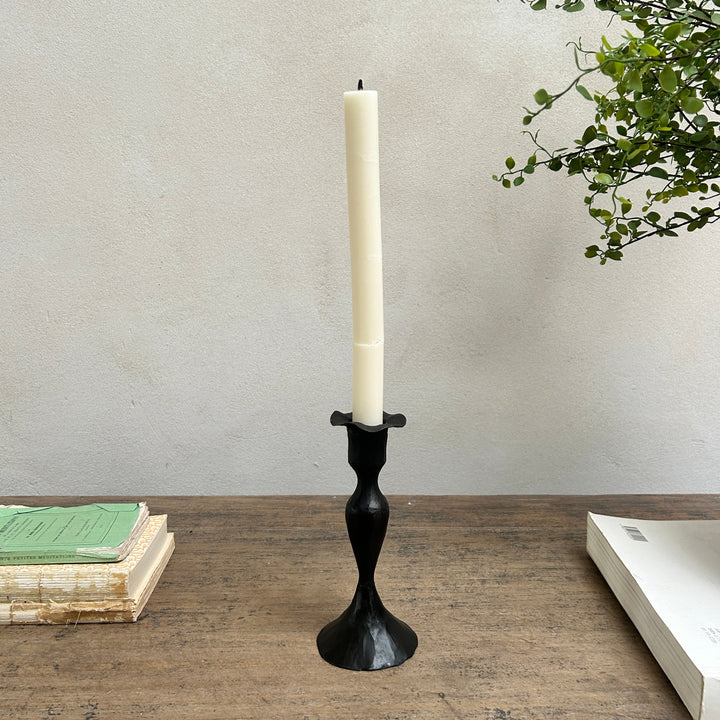 Fluted Iron Metal Candlestick