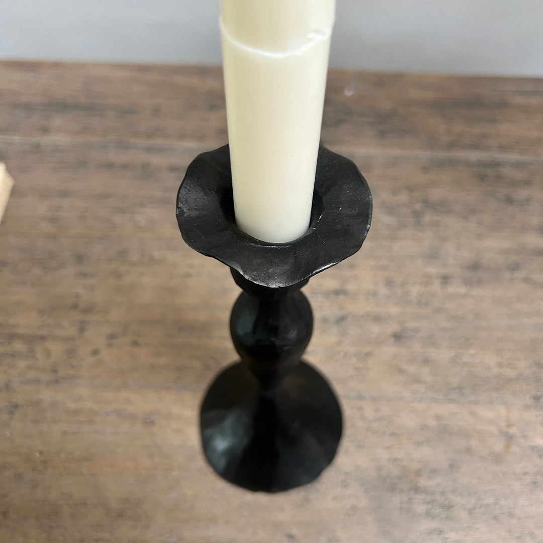Fluted Iron Metal Candlestick