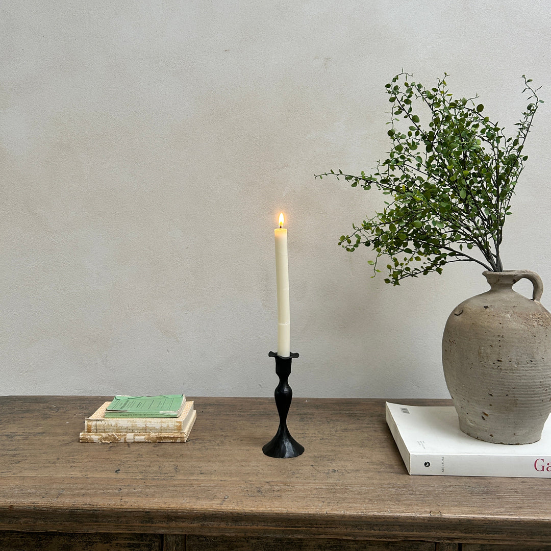 Fluted Iron Metal Candlestick