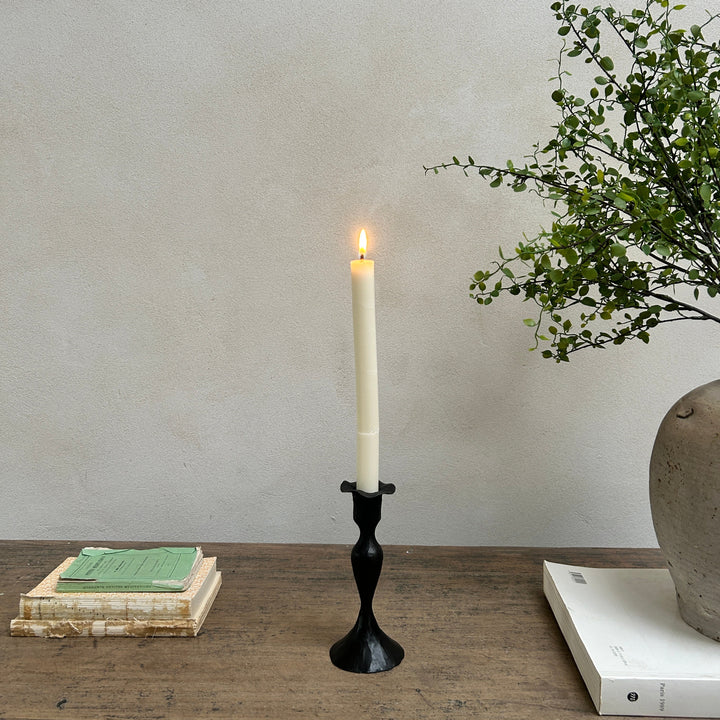 Fluted Iron Metal Candlestick