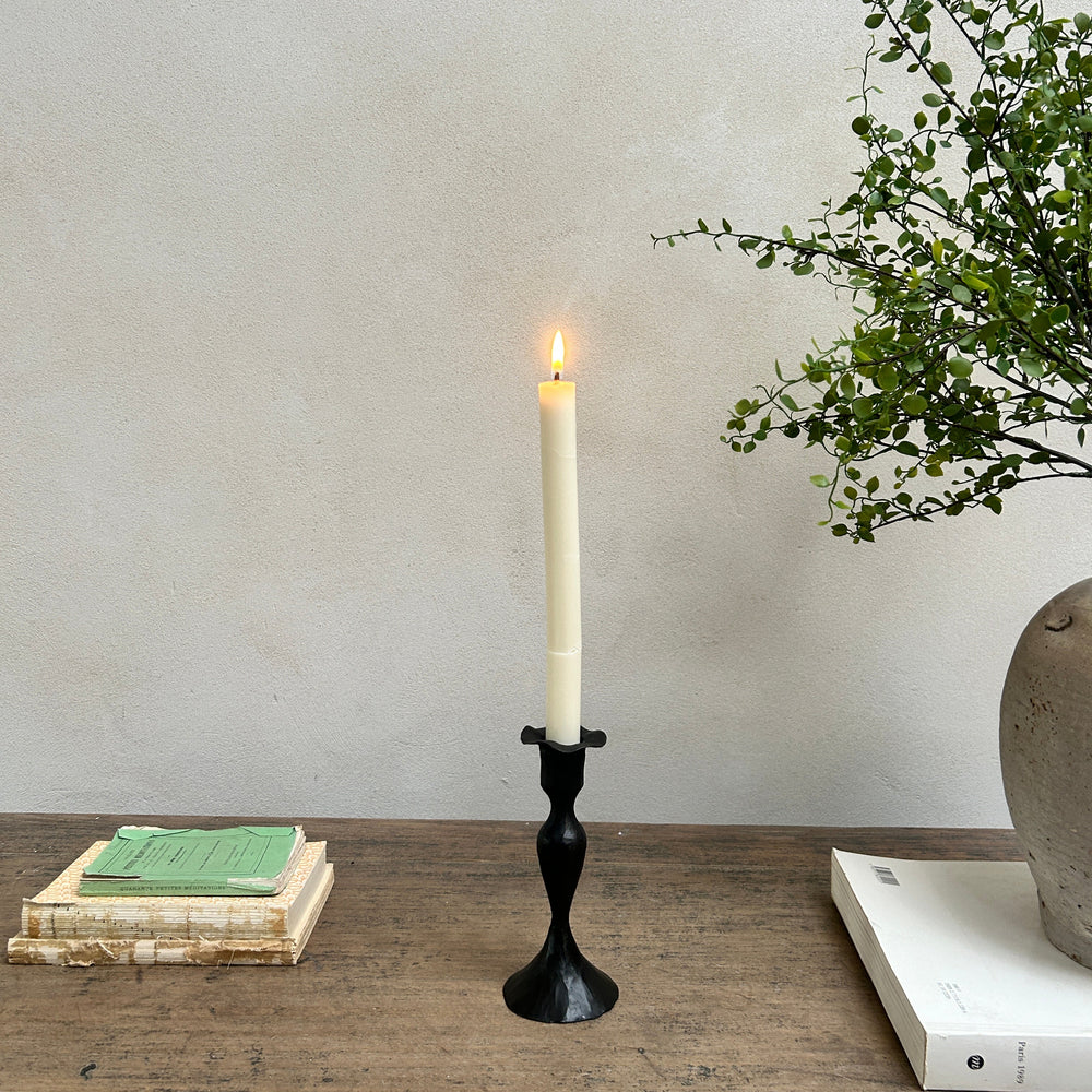 Fluted Iron Metal Candlestick