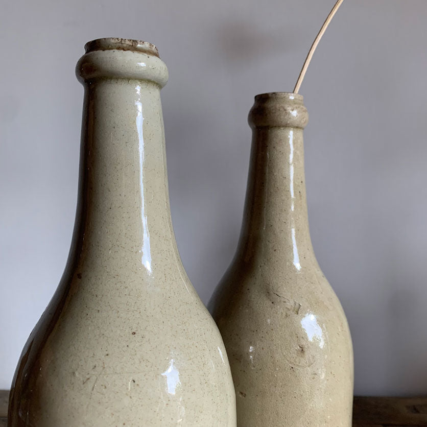 Vintage French Stone Wine Bottle