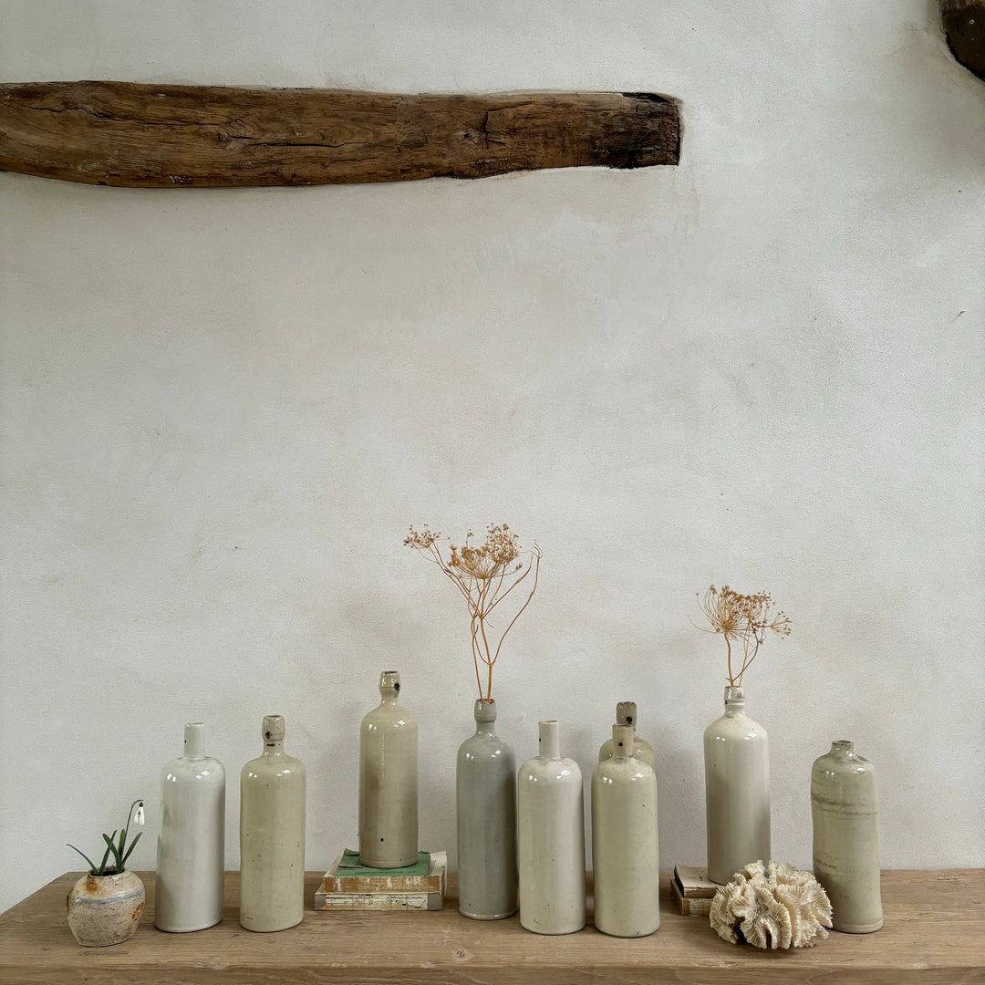 French Stoneware Bottles | Ecru