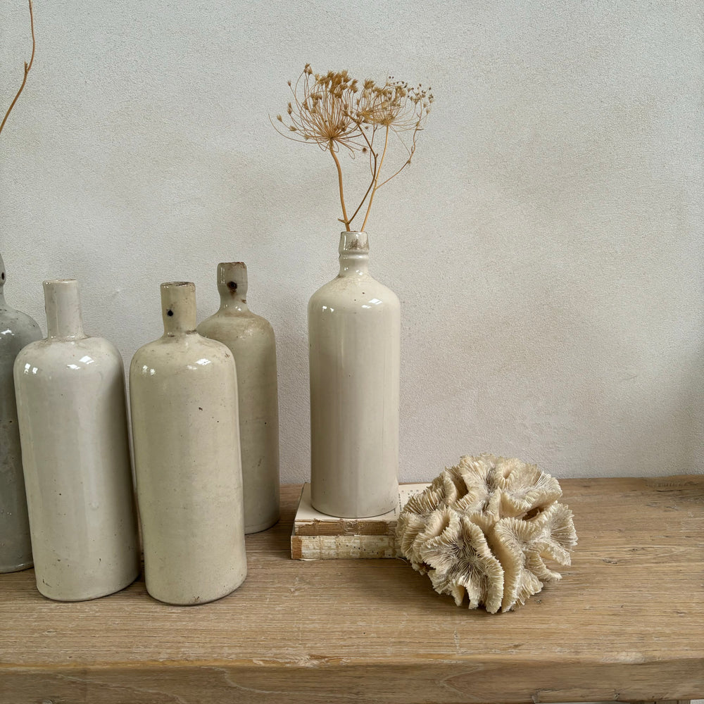 French Stoneware Bottles | Ecru