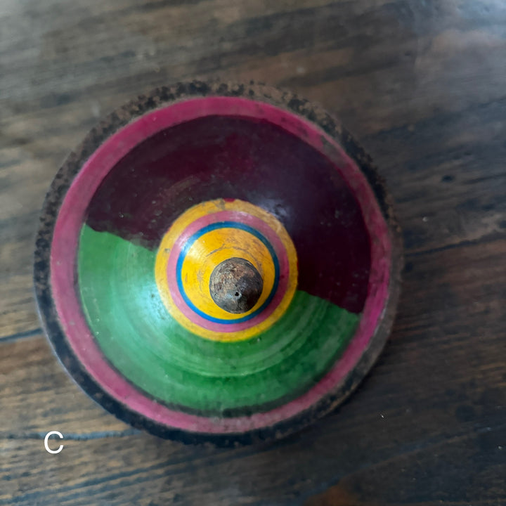 Antique colourful spinning top