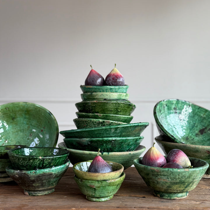 Moroccan Tamegroute Glaze Pottery Bowls