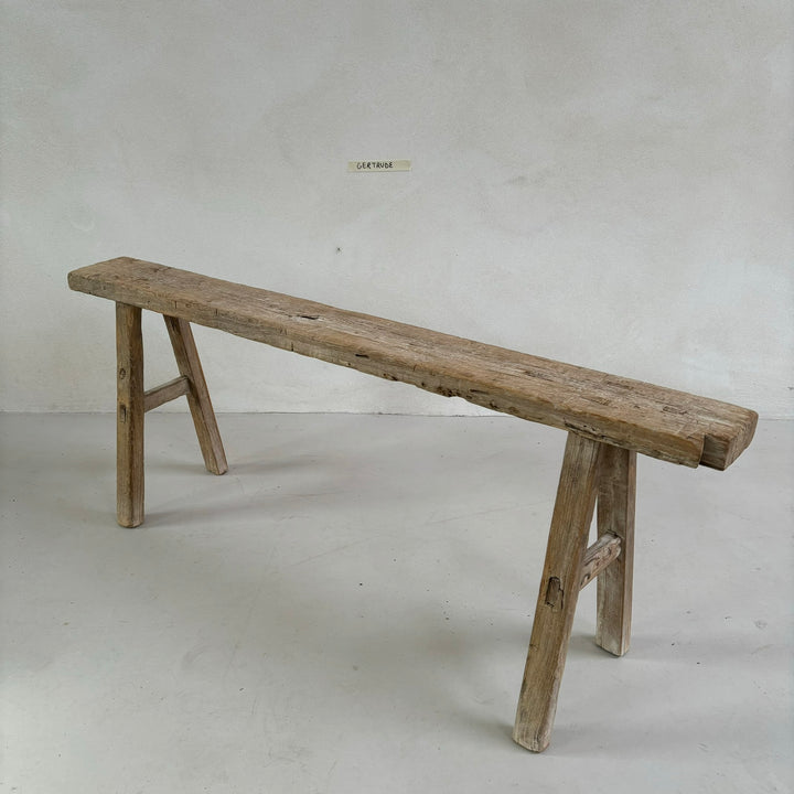 Antique Rustic Wooden Bench Gertrude