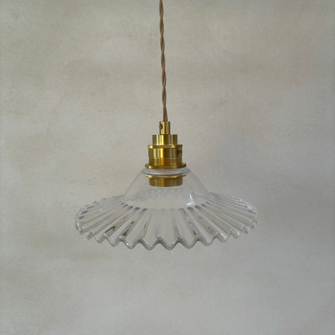 Glass Fluted Pendant Light