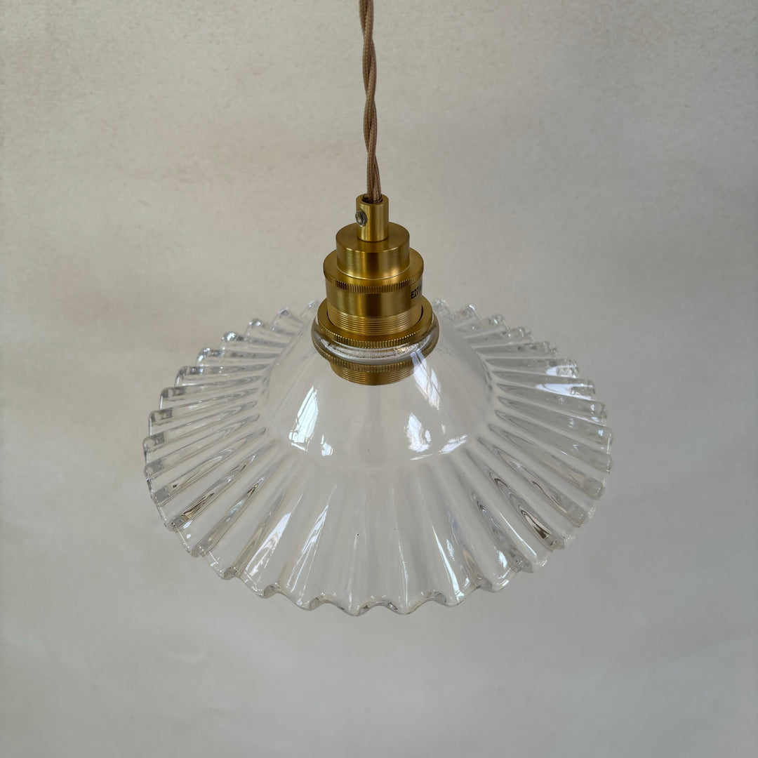 Glass Fluted Pendant Light