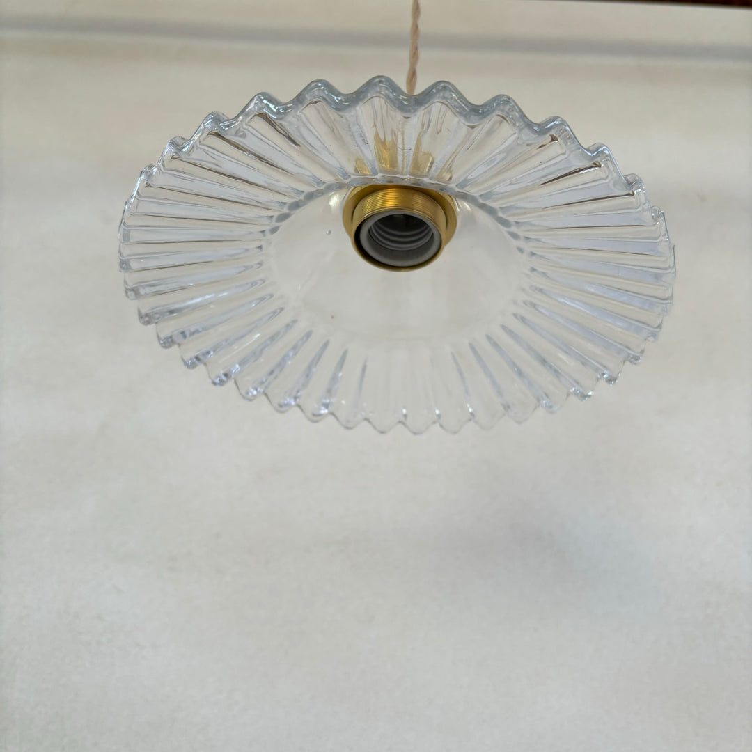 Glass Fluted Pendant Light