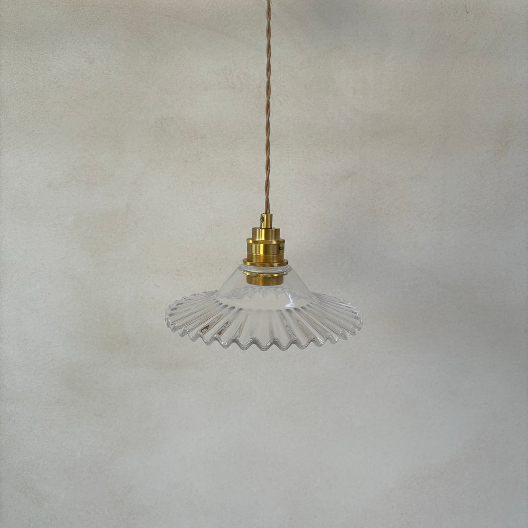 Glass Fluted Pendant Light