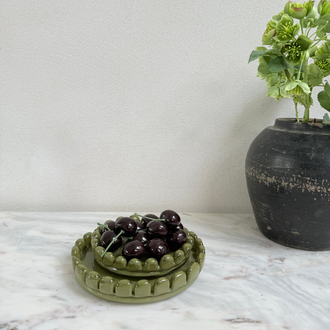 Glass candle holder plate | Large Green
Glass candle holder plate | Small Green