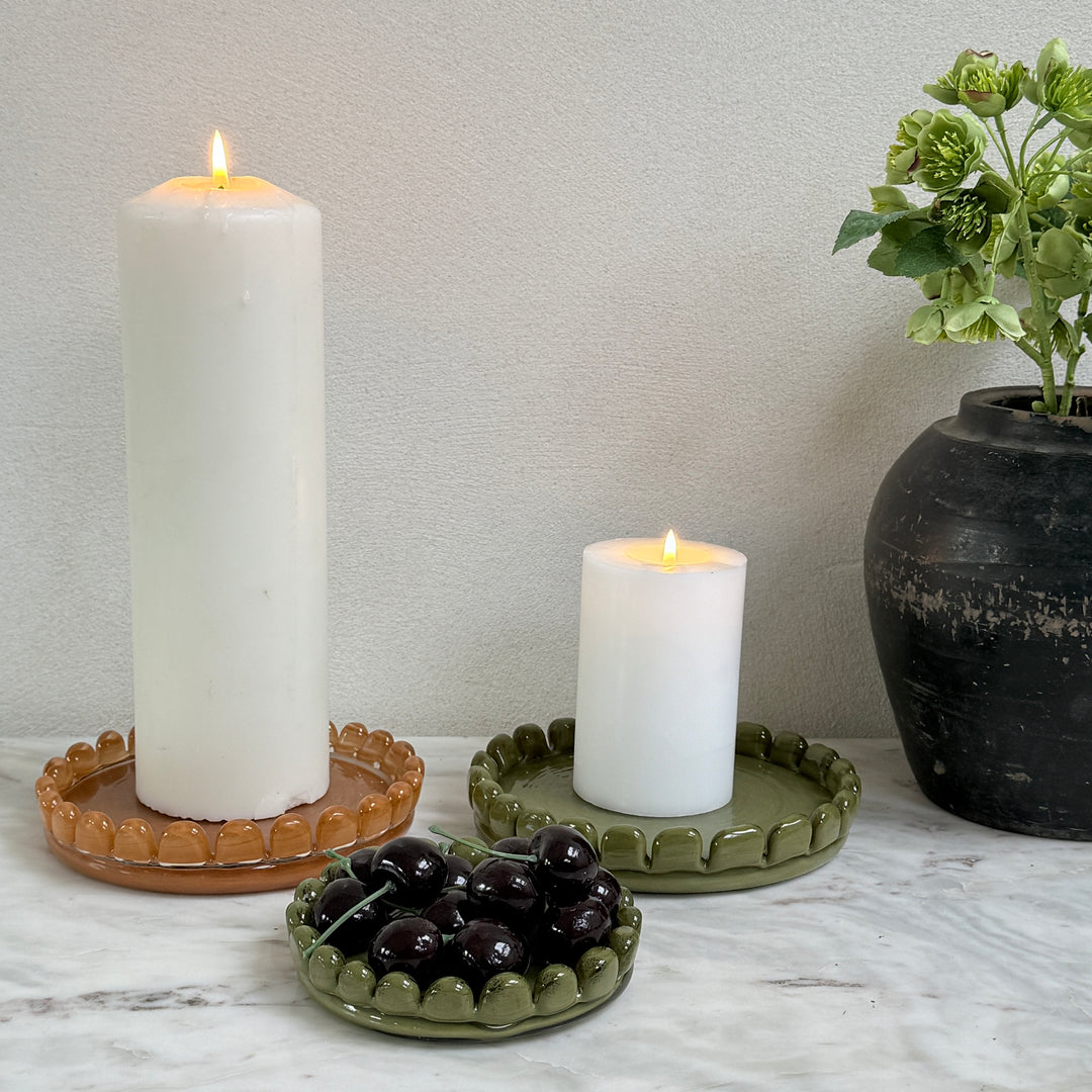 Glass candle holder plate | Large Green
Glass candle holder plate | Small Green