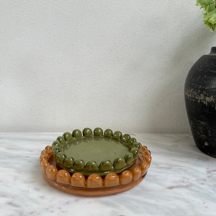 Glass candle holder plate | Large orange
Glass candle holder plate | Small Green