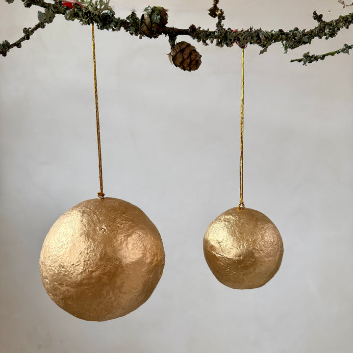 Golden Paper Mache Christmas Decoration 
